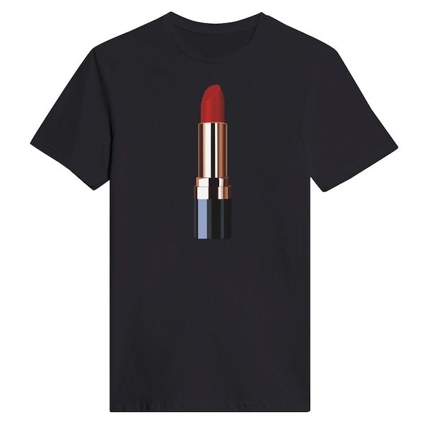 Lipstick Lover Graphic Tee - Classic Women's Crewneck Shirt - Makeup Fashion Statement