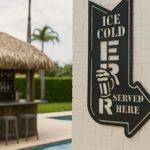 Metal Beer Sign 24 Inch Steel