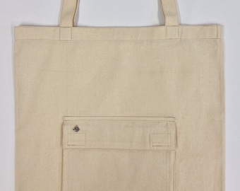 Tote bag, cargo pocket tote bag, cotton bag, shoulder bag, gift bag