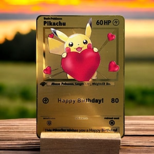gold pokemon valentine card Valentines Day / Anniversary Pokemon Pikachu Valentine Trading Card