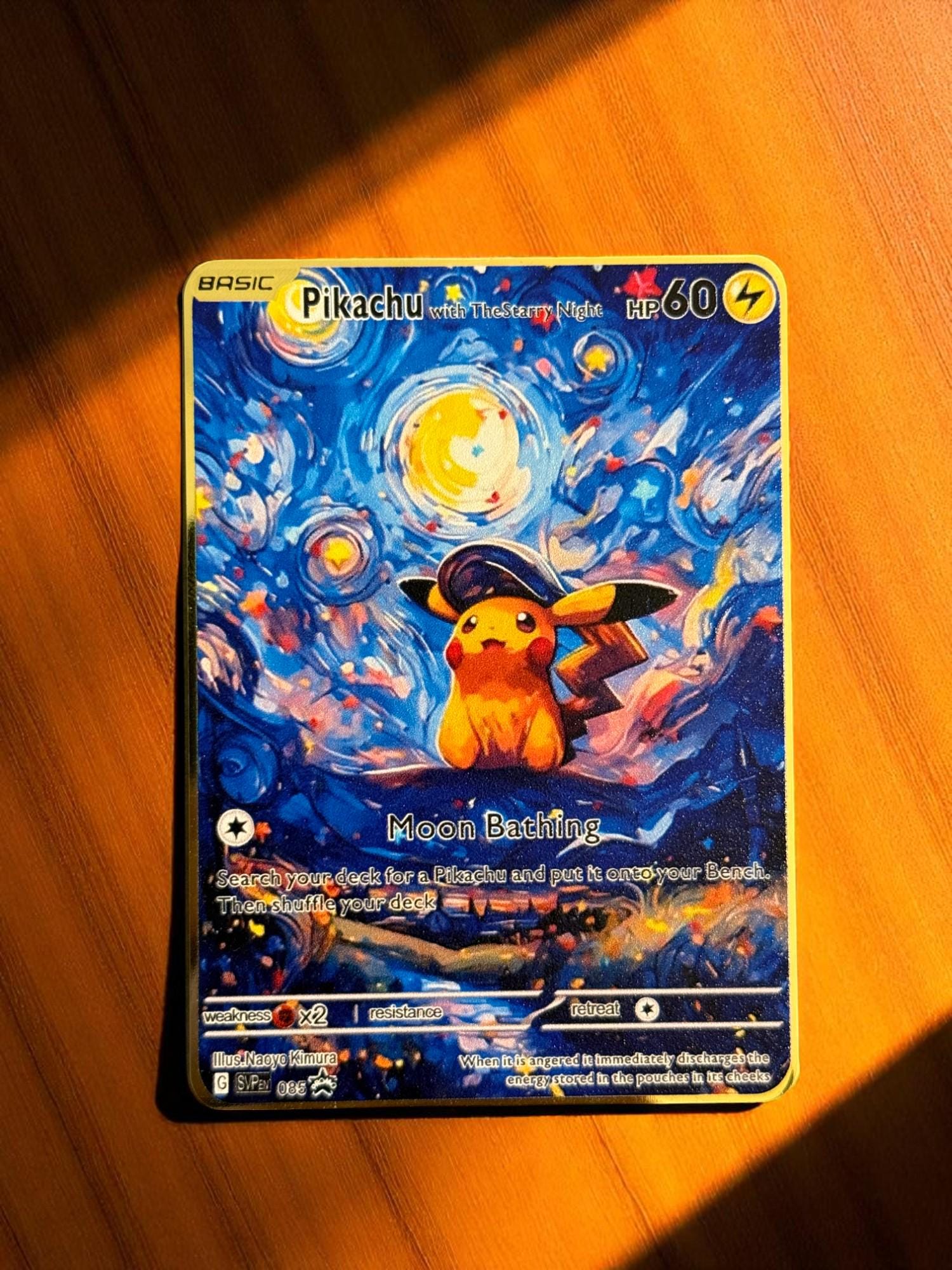 Starry Night Pikachu Card - Etsy