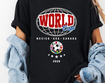 World Cup 2026 T-Shirt, Retro Soccer Tee, USA Mexico Canada