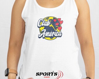 Club América Women’s Tank Top – Soccer Fan Shirt | Mexico Liga MX Shirt | Cute Club América Heart Tee | Gift for Her