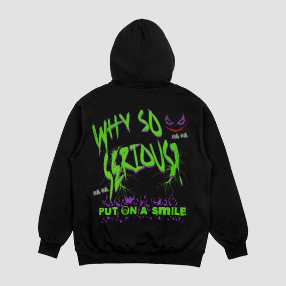 Why so Serious Hoodie for Joker Fans Retro Pump Cover Gothic Joker