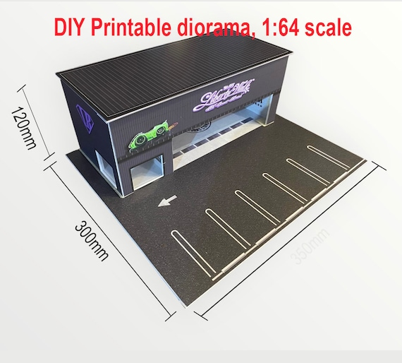 Liberty Walk Garage, 1:64 Diorama to Hot Wheels, Matchbox, Etc