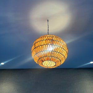 Boho Straw Pendant Lamp - Ball