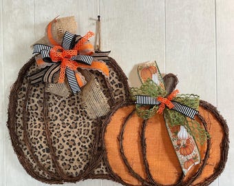 Fall Double Pumkin Wreath