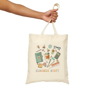 Sac fourre-tout pour professeur - Sac de rentrée en toile de coton durable pour les enseignants, les étudiants et un usage quotidien