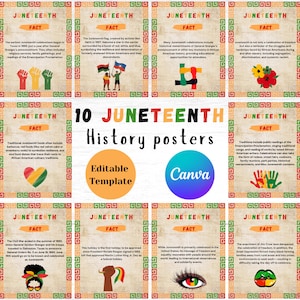 Poster storici del Juneteenth, bacheca del Juneteenth, poster della libertà, decorazioni per l'aula, decorazioni per l'ufficio, mese della storia dei neri, poster storici