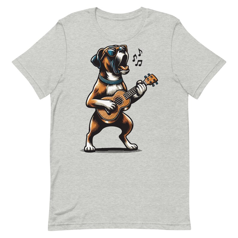 Dog Playing Guitar Funny T Shirt | Singing Boxer Dog | Boxer Mom