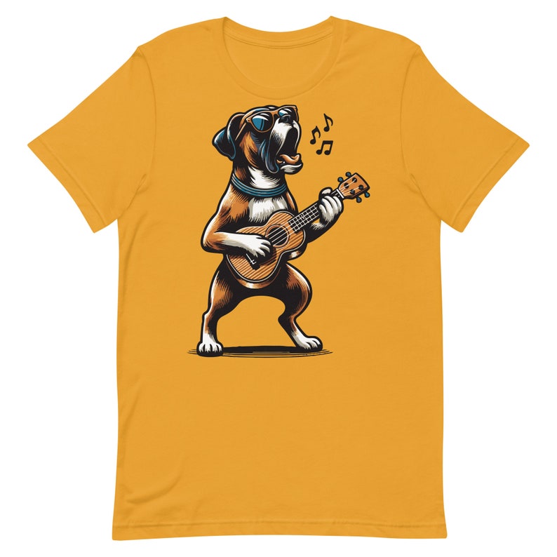 Dog Playing Guitar Funny T Shirt | Singing Boxer Dog | Boxer Mom