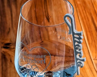 Personalized glass markers – with name, for weddings, communions, birthdays, 3D printed