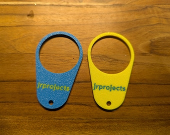 Multicolored customizable bottle markers - 3D printed, customizable, fits on beer bottles, PET, etc.
