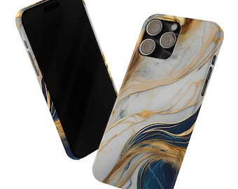 Mehrere Designs - Wunderschöne Marmor, Stein, Gold, Silber gemischt, elegante Telefonhülle | Marmorierende Wirbel Design - iPhone & Samsung