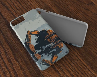 Digger Duty, Truck, Construction Telefoonhoesje met carrièrethema | Ontwerp van vuil en gebouwen: perfect cadeau voor bouwers: geschikt voor iPhone