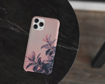 Pastel, Soft Pink, Botanical, Minimalist Twilight Leaves Phone Case / Phone Cover - Aesthetic Elegant Plant Design - iPhone & Samsung