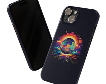 Bunt, Retro, Disco Musik, Tanzen, Lichter Handyhülle | Disco Ball Design Handyhülle - Passend für iPhone & Samsung