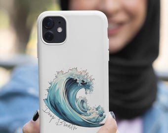 Minimalistische, ästhetische, künstlerische Handyhülle / Handyhülle - Sea Wave / Ocean Wave Design - iPhone & Samsung