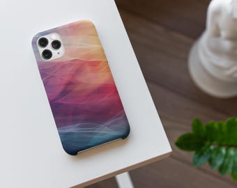 Lebhafte, lebendige, verlaufende Farben auf der Welle Schlanke Handyhülle / Handyhülle - Buntes Abstraktes Kunstdesign - iPhone und Samsung