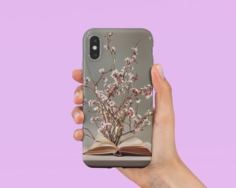 Floral Chronicles Phone Case / Phone Cover - Open Book with Cherry BlossomArtistic Floral Design - iPhone & Samsung