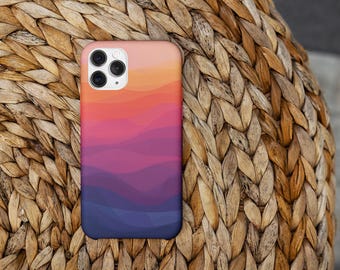 Minimalistisch, abstrakt, einzigartig, ruhig, Ombre Farbverlauf Handyhülle / Phone Cover - Sunset Horizon Palette Design - iPhone & Samsung