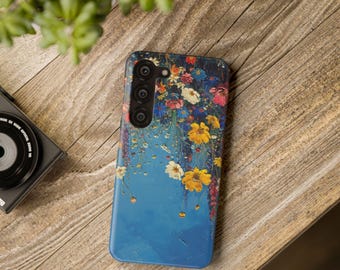Bunte Handyhülle mit Umgedrehten Blumen - Hübsches Blumenmuster - Lebendiges und Einzigartiges - Passend für iPhone & Samsung