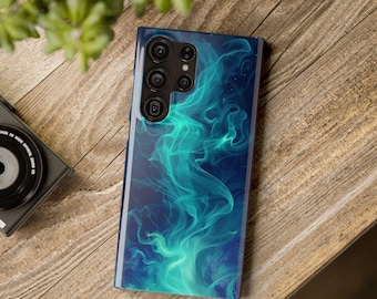 Einzigartige, Mystisch, Künstlerische, Smoky, Blue Flame Handyhülle | Blauer Rauch Design, stylische Schutzhülle - passend für iPhone & Samsung