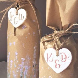 Personalisierte Ton Herz Ornament | Benutzerdefinierte Initialen, Erinnerungsgeschenk