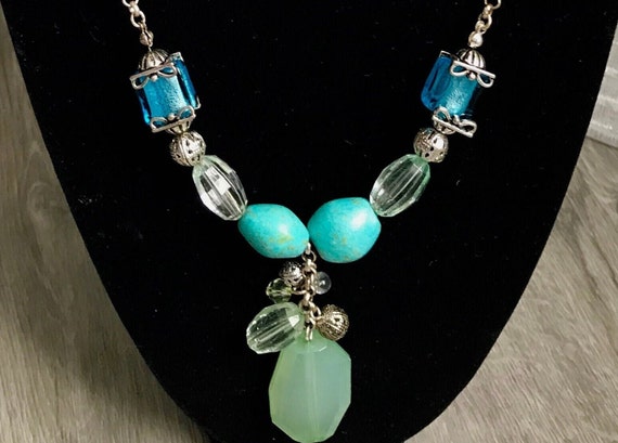 Avon Turquoise Colored Necklace - image 1