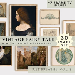 Romantic Renaissance Princess Aesthetic Decor Vintage Fantasy Medieval Moody Dark Academia Printable Wall Art Set DIGITAL DOWNLOAD / #JB11