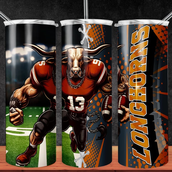 Longhorn 20oz Skinny Tumbler Sublimation Designs, 20oz Skinny Tumbler for Straight Png, Tumbler Wrap PNG Digital Download