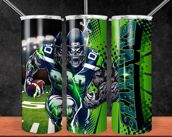 Seahawk 20oz Skinny Tumbler Sublimacja Wzory, 20oz Skinny Tumbler do Prosto Png, Tumbler Wrap PNG Cyfrowe Pobieranie