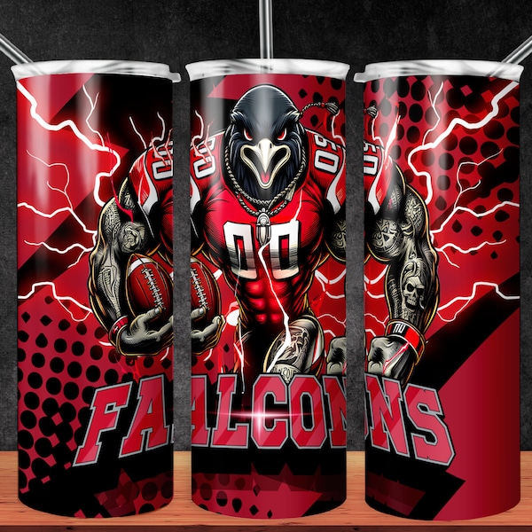 Falcon 20oz Skinny Tumbler Sublimation Designs, 20oz Skinny Tumbler for Straight Png, Tumbler Wrap PNG Digital Download