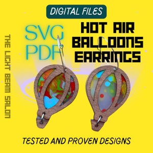 Ballon-Festival Ohrringe Digitale Dateien SVG PDF für Laser-Anwender • Glowforge getestet