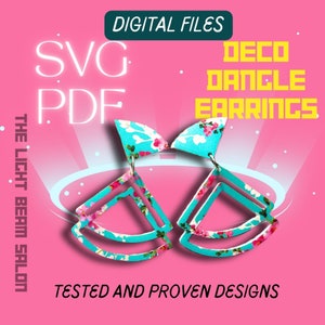 Deco Triangle Dangles Earrings/Pendant SVG/PDF Digital Files • Glowforge Tested
