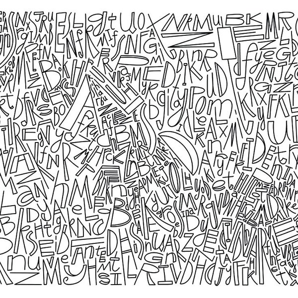 Typographic Doodle 1 #Typodle - Coloring Wallpaper #Procreate #DigitalPrints