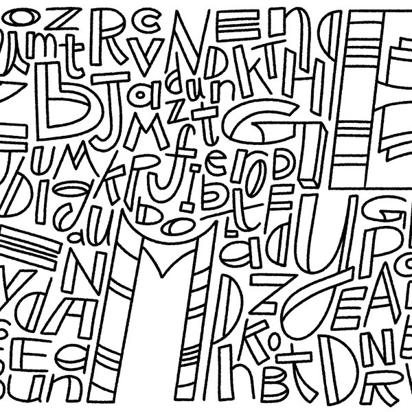 Typographic Doodle 4 #Typodle - Coloring Wallpaper #Procreate #DigitalPrints