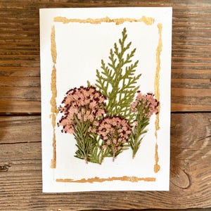 Kerstkaart, kaart met geperste bloemen, Nicolauskaart, Kerstwenskaart, Nicolaus, kaart, goud, zilver, Kerstmis, wenskaart,