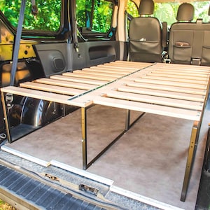 Transporterbett aus Eisen und Holz – Modulares Schlafsofa mit verschiebbarer Kammkonstruktion für Vivaro, Caddy, Kangoo, Mercedes Vito, Volkswagen T, Ford usw. Bild 6