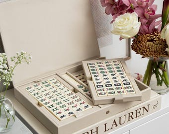 Luxury Faux Leather Mahjong Set, American Mahjong Game, Melamine Tiles