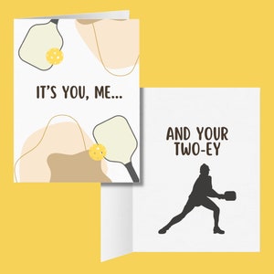 Somos tú, yo y tu tarjeta de felicitación de Pickleball de dos ojos, lindos regalos de cumpleaños de Pickleball modernos y punny, tarjetas de pareja de Pickle Ball para ella o él