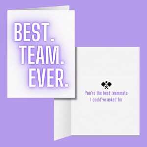 Tarjeta de felicitación del mejor equipo de todos los tiempos, tarjetas y regalos modernos de Pickleball, cumpleaños del socio de Pickleball, agradecimiento, tarjeta navideña, tarjeta del mejor compañero de equipo de todos los tiempos