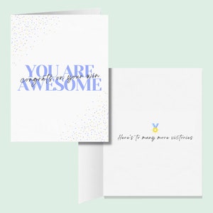 Eres increíble Felicitaciones por tu tarjeta de felicitación ganadora, tarjetas y regalos modernos de Pickleball, las mejores tarjetas de celebración de Pickleball, tarjetas de victoria de torneo