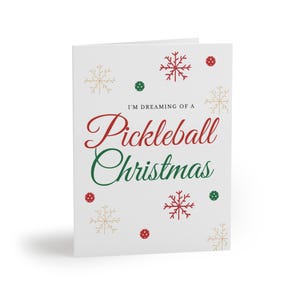 Marzę o świątecznej kartce z pickleballem | Świąteczna kartka z pozdrowieniami z pickleballem, zabawne prezenty świąteczne z pickleballem, najlepszy świąteczny prezent z pickleballem