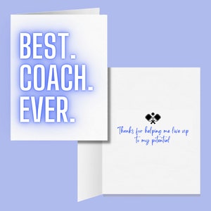 Carte de voeux Meilleur entraîneur de tous les temps, carte et cadeau de pickleball modernes, carte d'anniversaire pour mentor, entraîneur de pickleball, carte de remerciement pour entraîneurs de pickleball