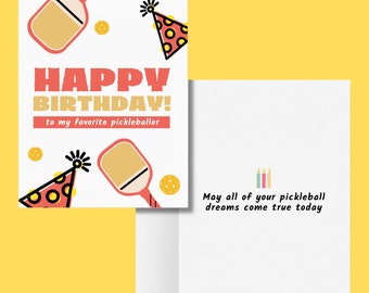 Pickleball Happy Birthday Card, For Him & Her