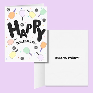 Tarjeta de felicitación feliz del día del Pickleball, linda tarjeta del Día Nacional del Pickleball y regalo para ella y para él, las mejores tarjetas modernas de Pickleball para los jugadores de Pickleball