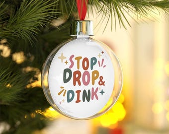 Adorno de Pickleball Stop Drop and Dink para Navidad / Regalos navideños de Pickle Ball / Adornos navideños / Decoraciones navideñas para Pickle