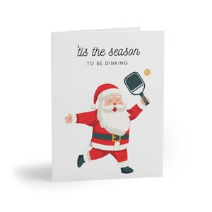 Carte de Noël pickleball, cartes de voeux pickleball de vacances, cadeaux de Noël pickleball drôles de Noël, père Noël