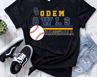 Odem Owls Baseball PNG FILE